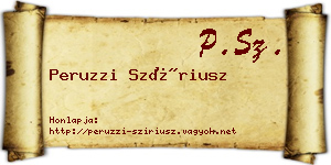 Peruzzi Szíriusz névjegykártya